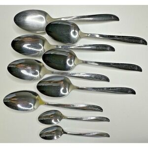 Oneida Community Twin Star Teaspoon Serving Spoon Betty Crocker Flatware 9 PC
